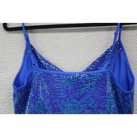 BCBGeneration All Over Sequins Cami Crop Top-Size Medium-Cowl Neck - Picture 9 of 9